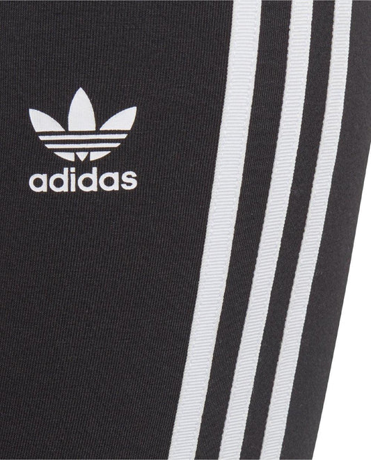 Leggings Adidas Pretas com Riscas Brancas