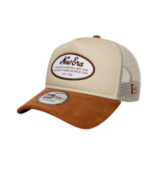 Boné New Era Oval Patch Cream 9FORTY E-Frame Trucker
