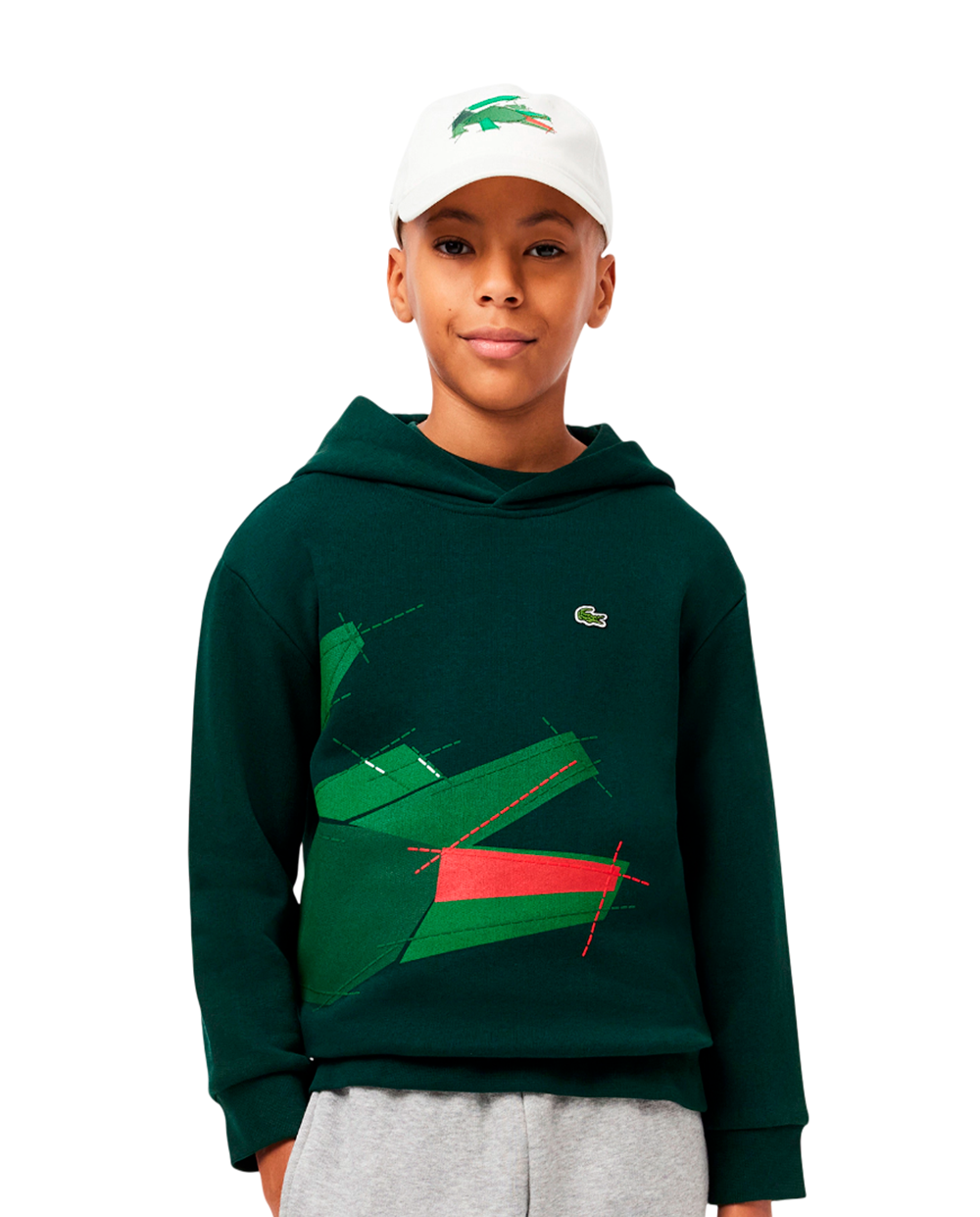 Hoodie Lacoste com Gráfico de Crocodilo