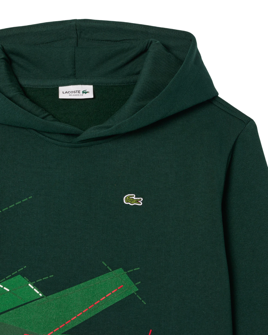 Hoodie Lacoste com Gráfico de Crocodilo