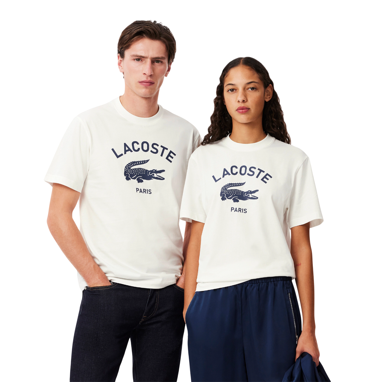 T-shirt Lacoste com Estampado de Assinatura