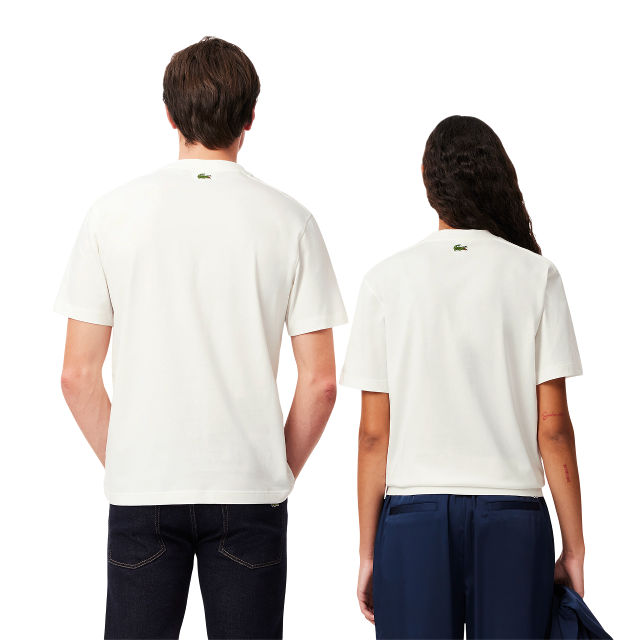 T-shirt Lacoste com Estampado de Assinatura