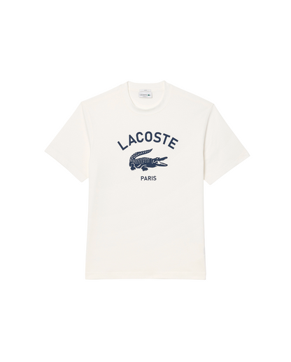 T-shirt Lacoste com Estampado de Assinatura