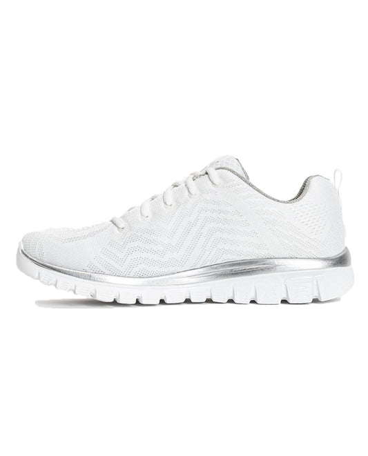 Skechers Graceful White and Silver