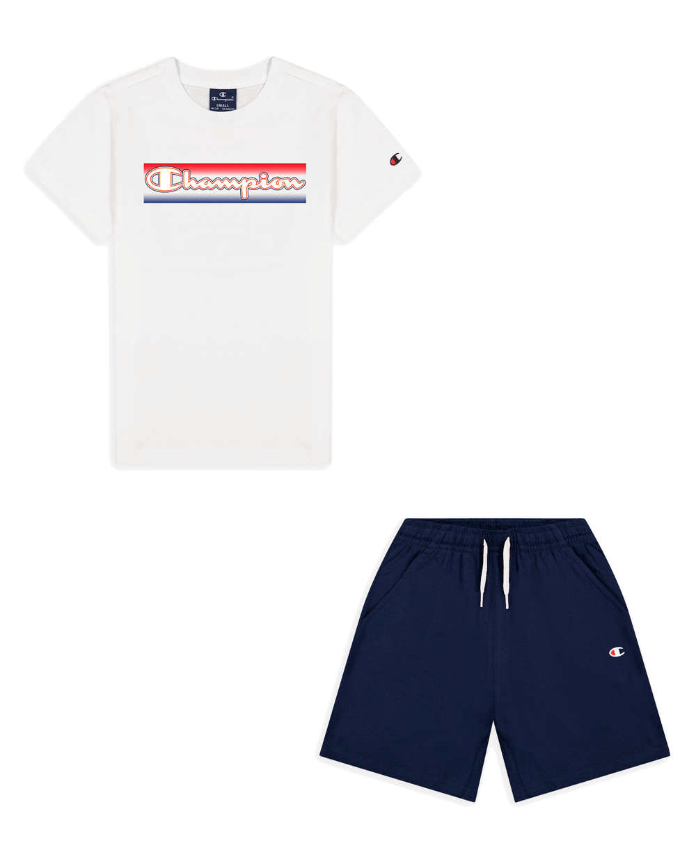 Conjunto Champion Branco e Azul Marinho