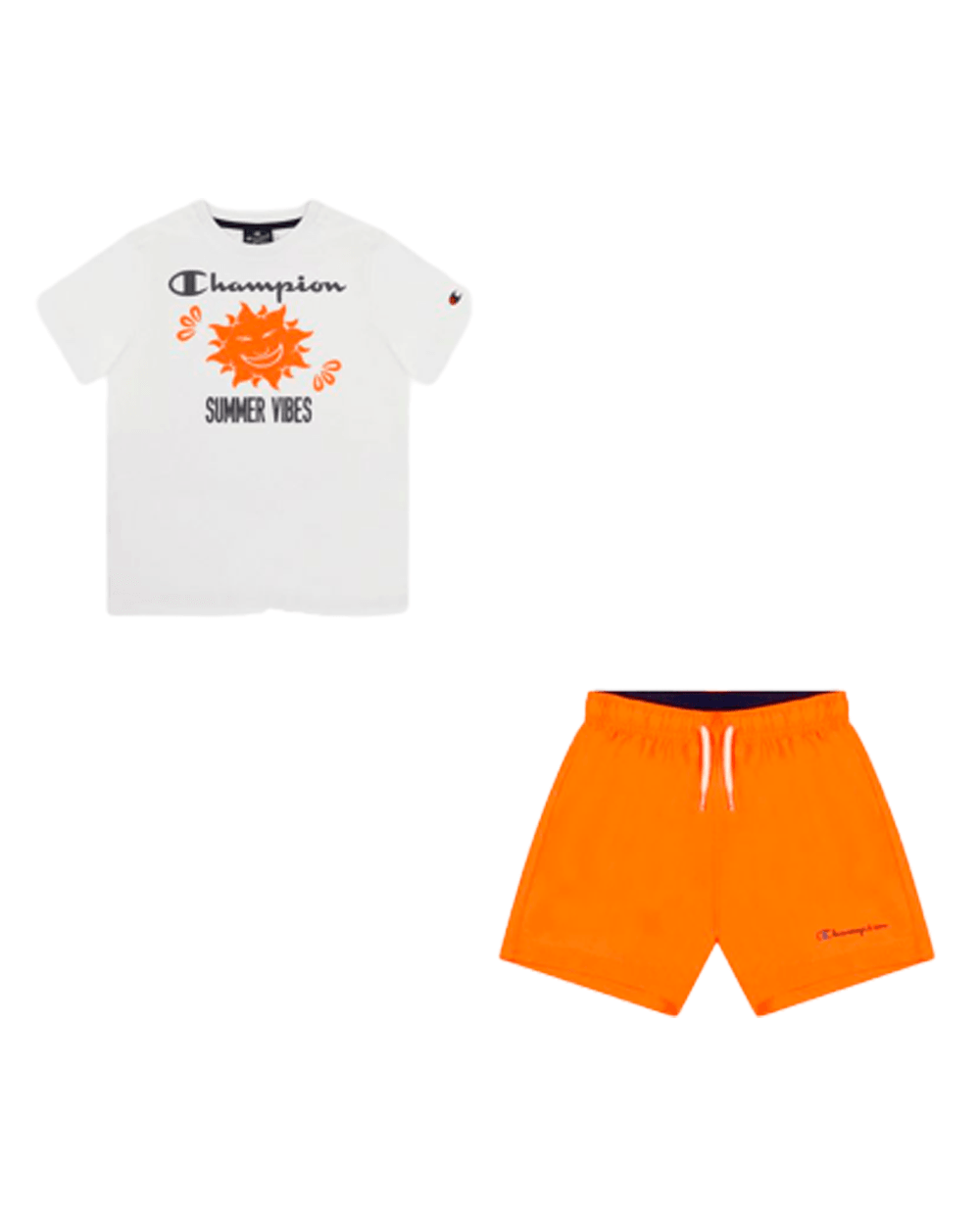 Conjunto Champion Branco com Laranja