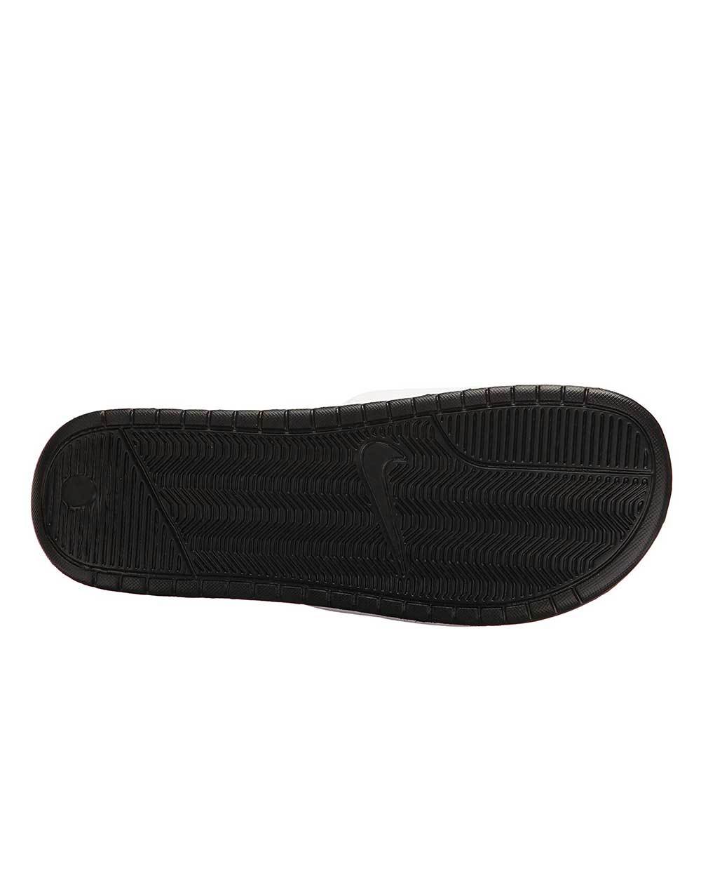 Nike Benassi White and Black Flip-Flops