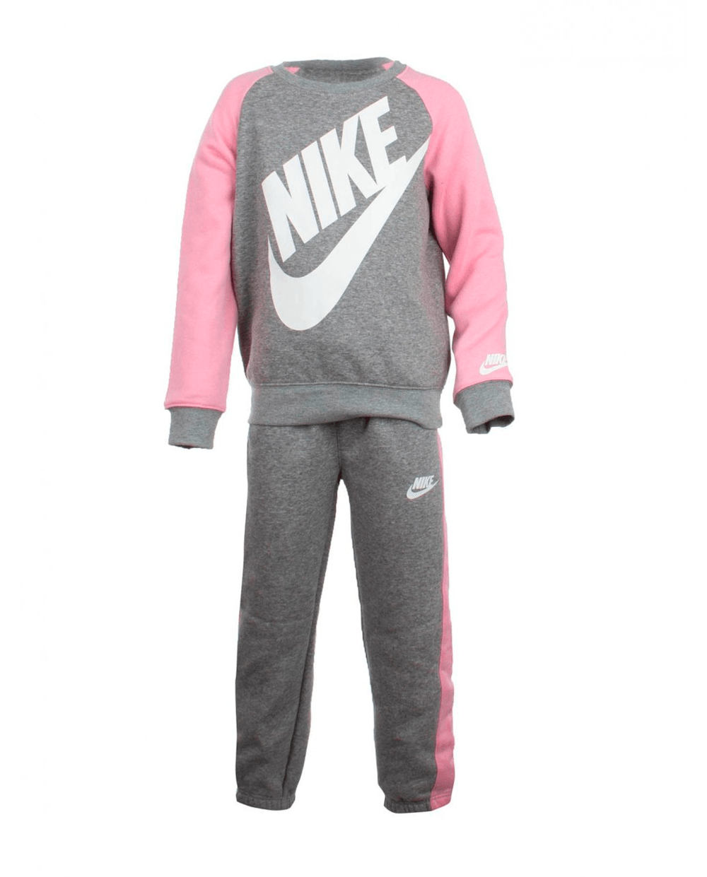 Fato de Treino Nike Cinzento com Branco e Rosa