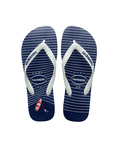 Havaianas Top Nautical Azuis Marinho e Brancas