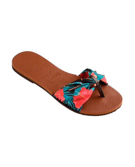 Havaianas You Saint Tropez Rust Castanhas com Flores