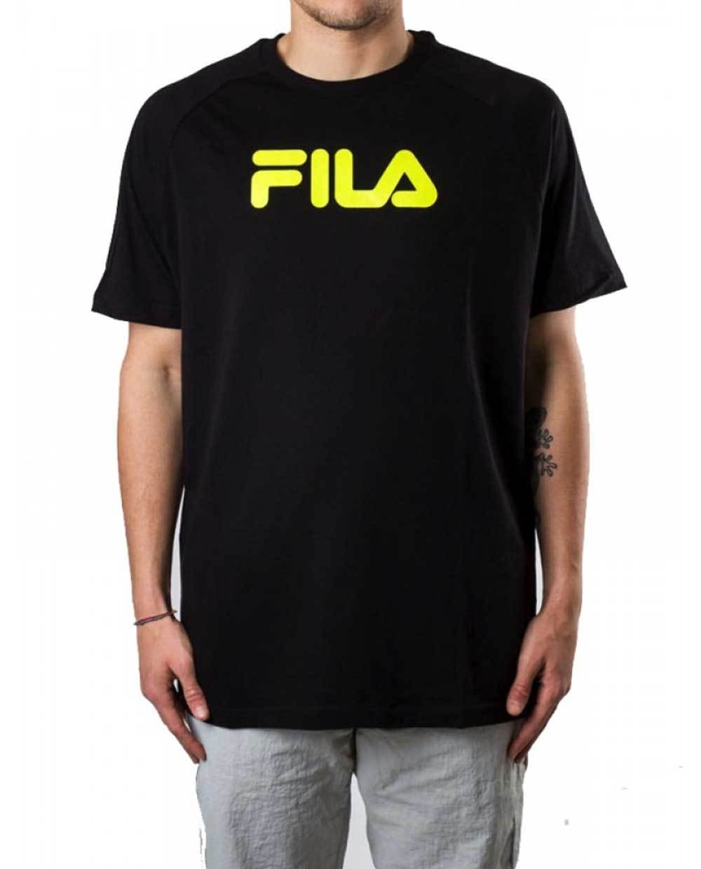 Fila Black T-Shirt with Yellow
