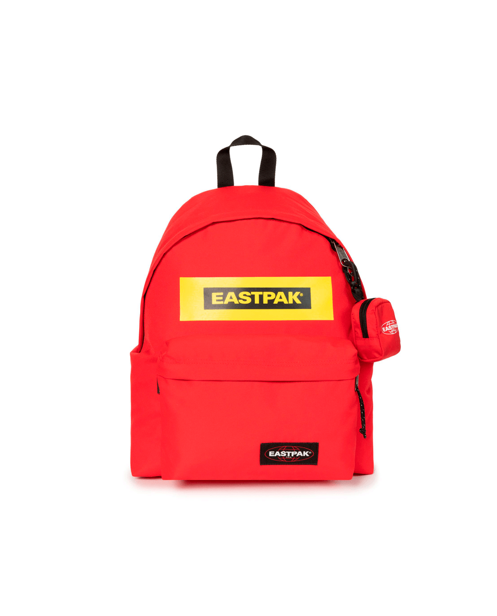 Mochila Eastpak Padded Pak'r Vermelha com Amarelo