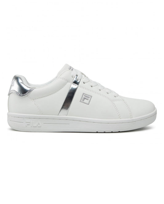 Fila Crosscourt 2 Low Brancas e Prateadas