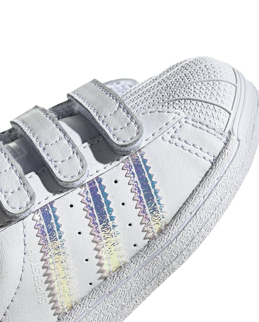 Adidas Superstar Brancas com Brilho e Velcro