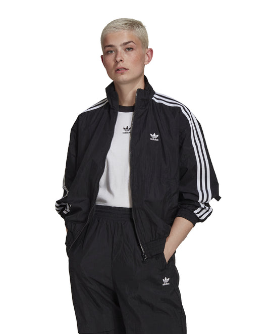 Adidas Casaco Preto com Riscas Brancas