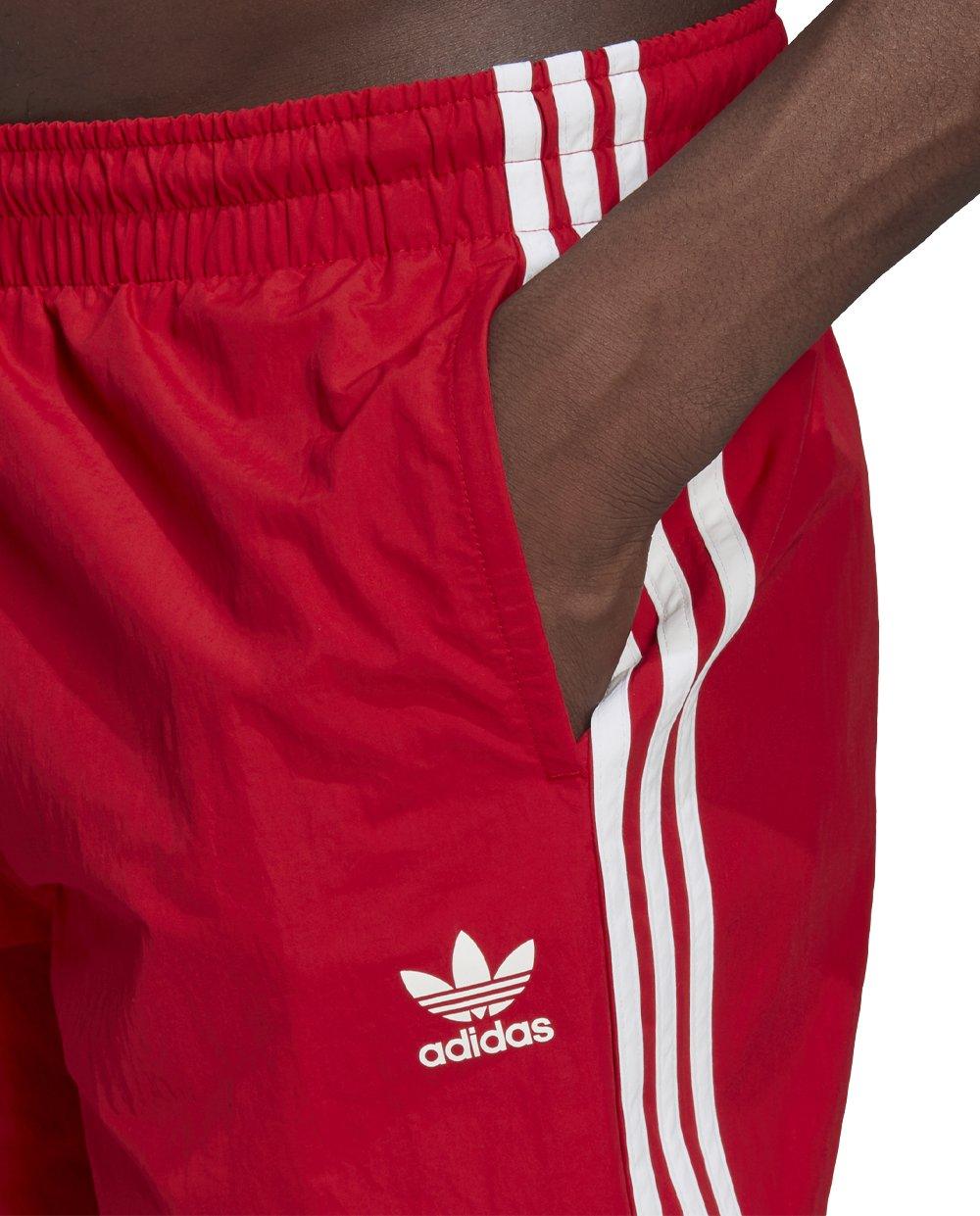 Adidas Red Shorts with White Stripes