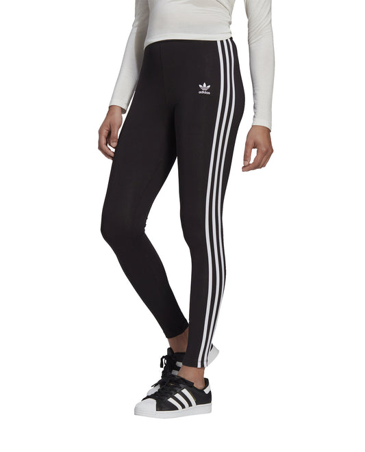 Adidas Black Leggings with White Stripes