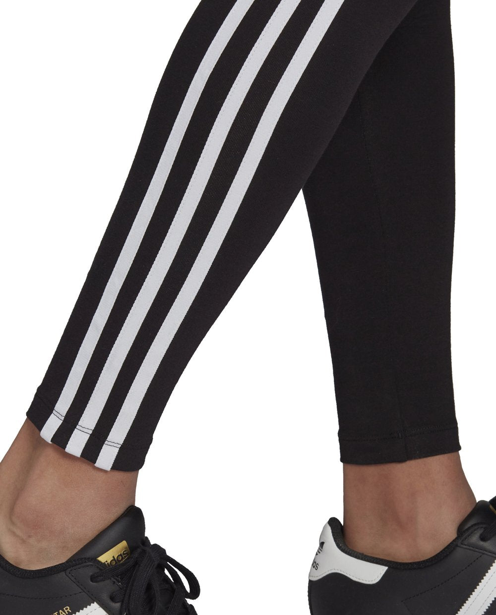 Adidas Black Leggings with White Stripes
