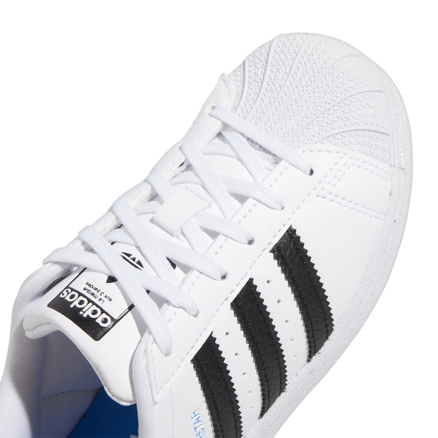 Adidas Superstar Brancas com Preto e Azul