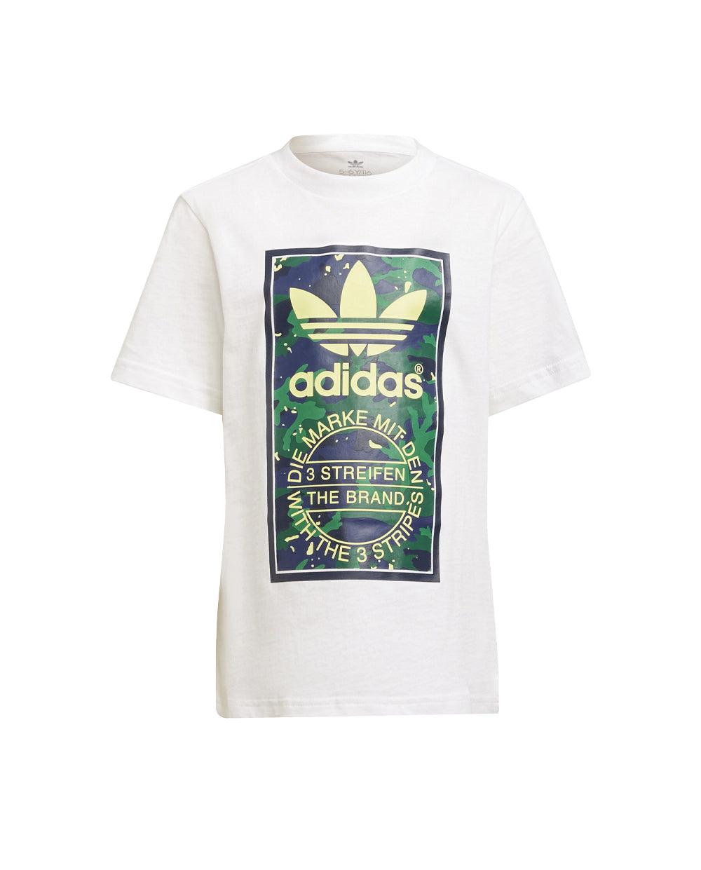 White Adidas T-Shirt with Pattern