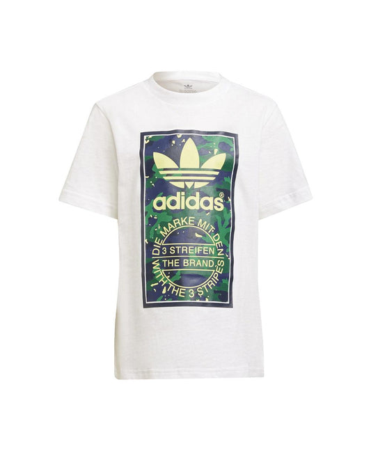 T-Shirt Adidas Branca com Padrão