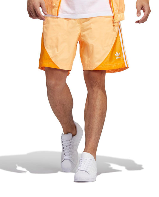 Calções Adidas Laranja com Riscas Brancas