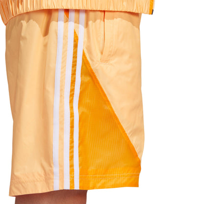 Calções Adidas Laranja com Riscas Brancas