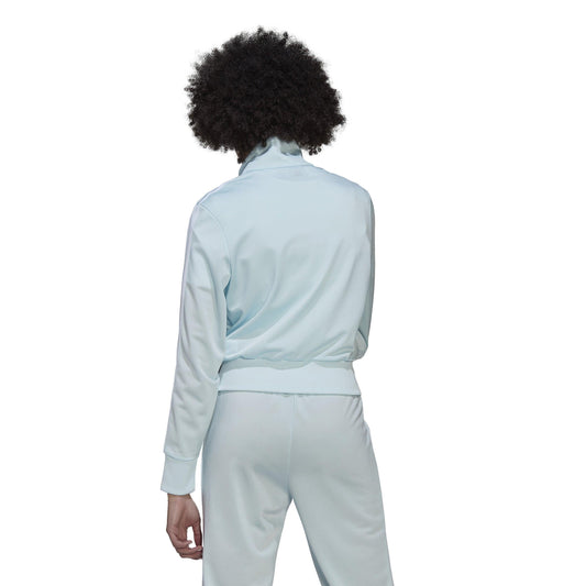 Baby Blue Adidas Jacket with White Stripes