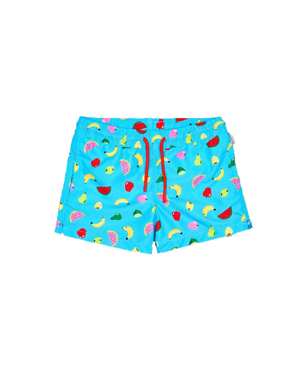 Happy Socks Blue Shorts with Fruits