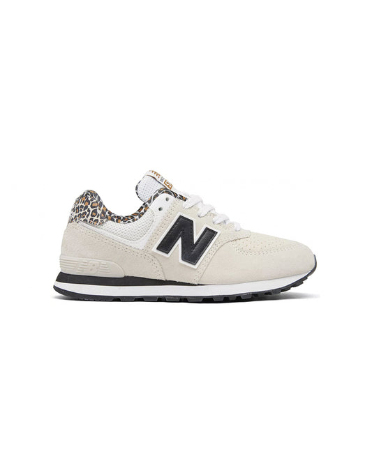 New Balance 574 Bege com Padrão Leopardo