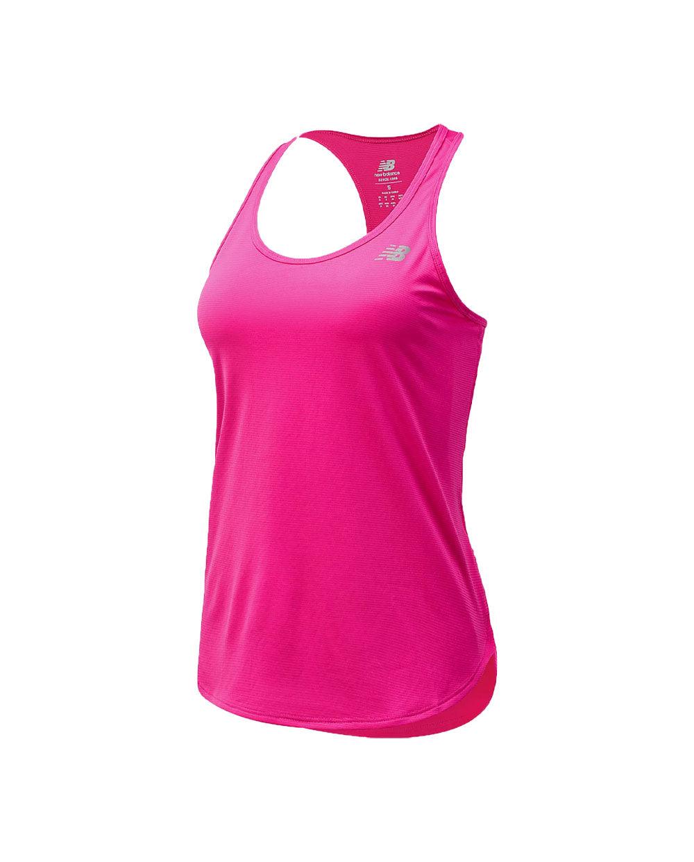 New Balance Singlet Rosa com Logotipo